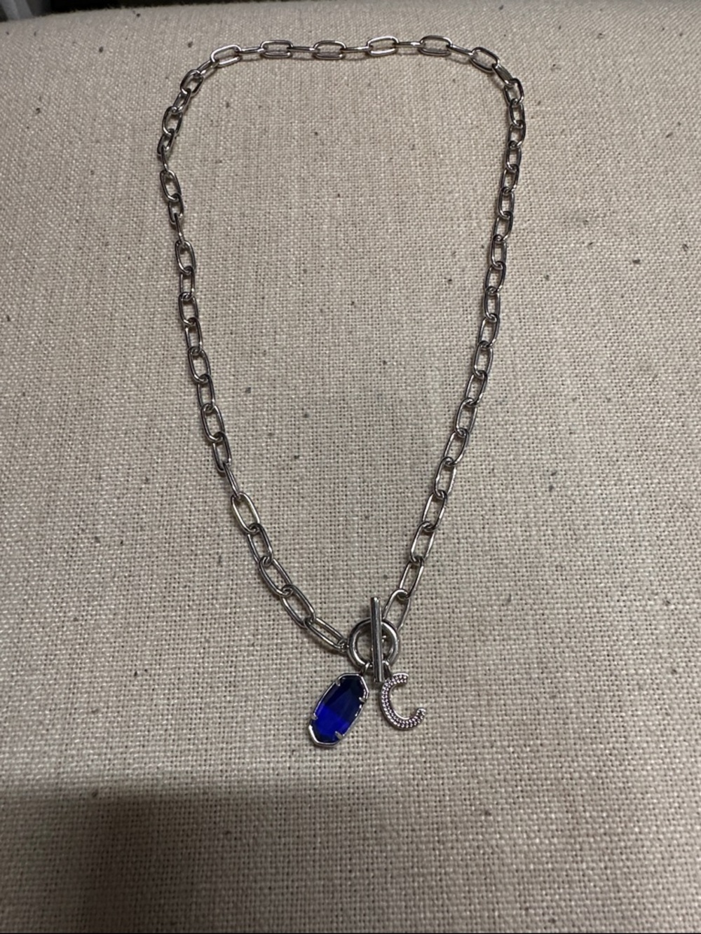 Kendra Scott Silver Ellie Letter Link & Chain Necklace